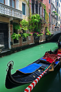 gondola and canal in Venice, Italy